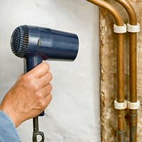 you can use a hair dryer to thaw out frozen pipes